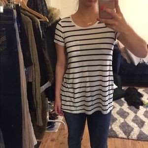 White black striped shirt